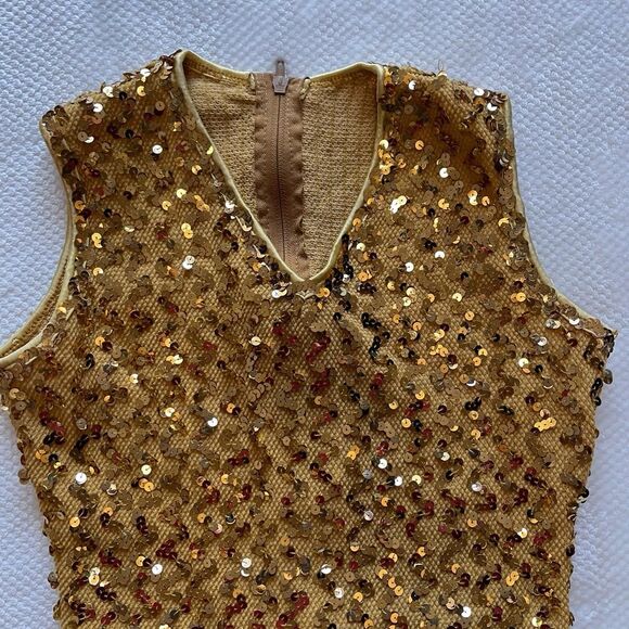 GOLD SEQUIN ALGY BY DEMOULIN TOP - Picture 2 of 5